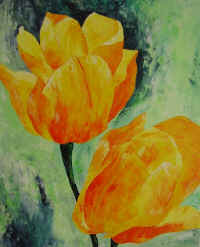 Gelbe Tulpe, Acryl auf Leinwand