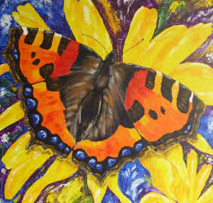 Schmetterling, Acryl gespachtelt auf Leinwand